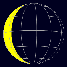 Appearance of the Moon, celestial north is upwards
