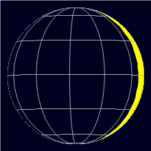 Appearance of the Moon, celestial north is upwards