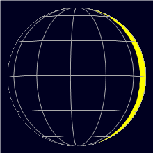 Appearance of the Moon, celestial north is upwards