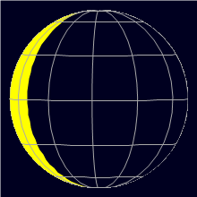 Appearance of the Moon, celestial north is upwards