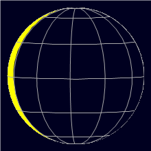 Appearance of the Moon, celestial north is upwards