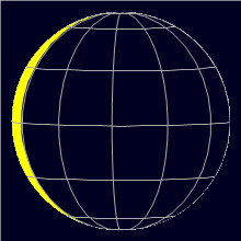 Appearance of the Moon, celestial north is upwards