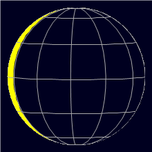 Appearance of the Moon, celestial north is upwards