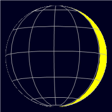 Appearance of the Moon, celestial north is upwards