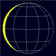 Appearance of the Moon, celestial north is upwards