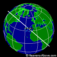 The position of the ISS at 1/2/2007 4:39:31 PM UTC