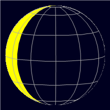 Appearance of the Moon, celestial north is upwards