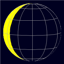 Appearance of the Moon, celestial north is upwards