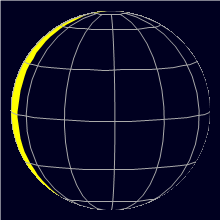 Appearance of the Moon, celestial north is upwards