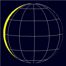 Appearance of the Moon, celestial north is upwards
