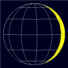 Appearance of the Moon, celestial north is upwards