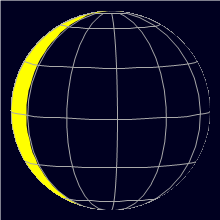 Appearance of the Moon, celestial north is upwards