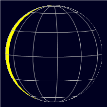 Appearance of the Moon, celestial north is upwards