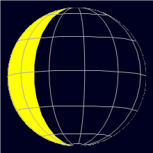 Appearance of the Moon, celestial north is upwards