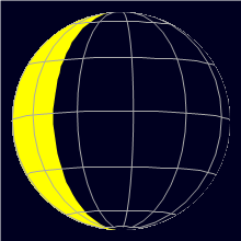 Appearance of the Moon, celestial north is upwards