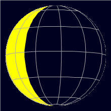 Appearance of the Moon, celestial north is upwards