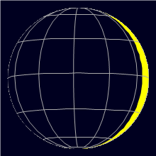 Appearance of the Moon, celestial north is upwards
