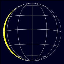 Appearance of the Moon, celestial north is upwards