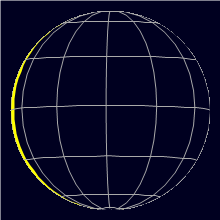 Appearance of the Moon, celestial north is upwards