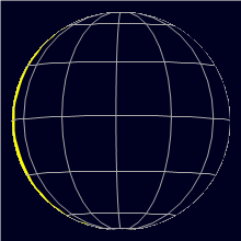 Appearance of the Moon, celestial north is upwards