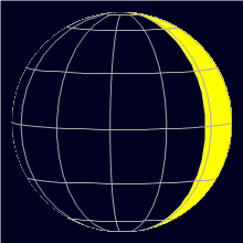 Appearance of the Moon, celestial north is upwards