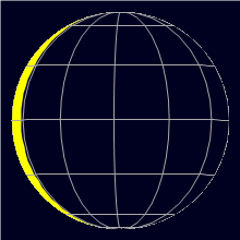 Appearance of the Moon, celestial north is upwards
