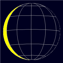 Appearance of the Moon, celestial north is upwards