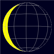 Appearance of the Moon, celestial north is upwards